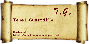 Tehel Gusztáv névjegykártya